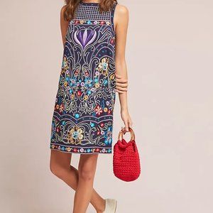 NWOT ANTHROPOLOGIE MAEVE Kira Embroidered Tunic Dress- Women’s Size 8-Boho Shift